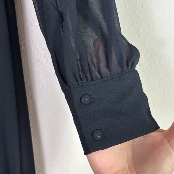 Lulus Talk About Divine Black Long Sleeve Backless Maxi Dress size medium - Picture 4 of 12